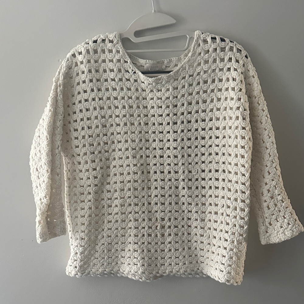 Chico's Ivory Open-Knit Top